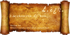 Laczkovits Ákos névjegykártya